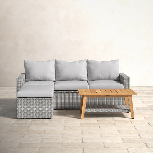 Birch Lane™ Genesis 3 Piece Rattan Sectional Seating Group with